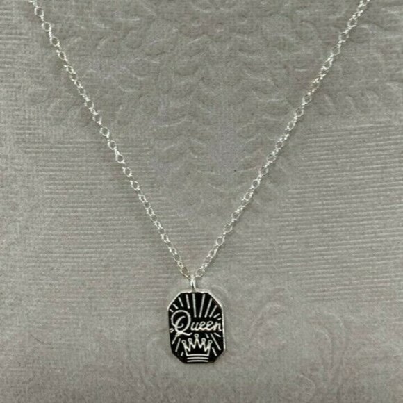 Kris Nations Silver Queen Dog Tag Necklace - Picture 3 of 6